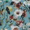 1 Yard Stretch Cotton Sateen Blue Floral Passing of Adonis Print Fabric